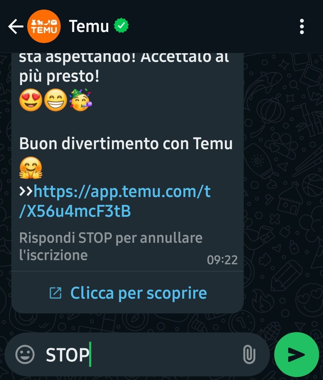 Disattiva Temu WhatsApp1