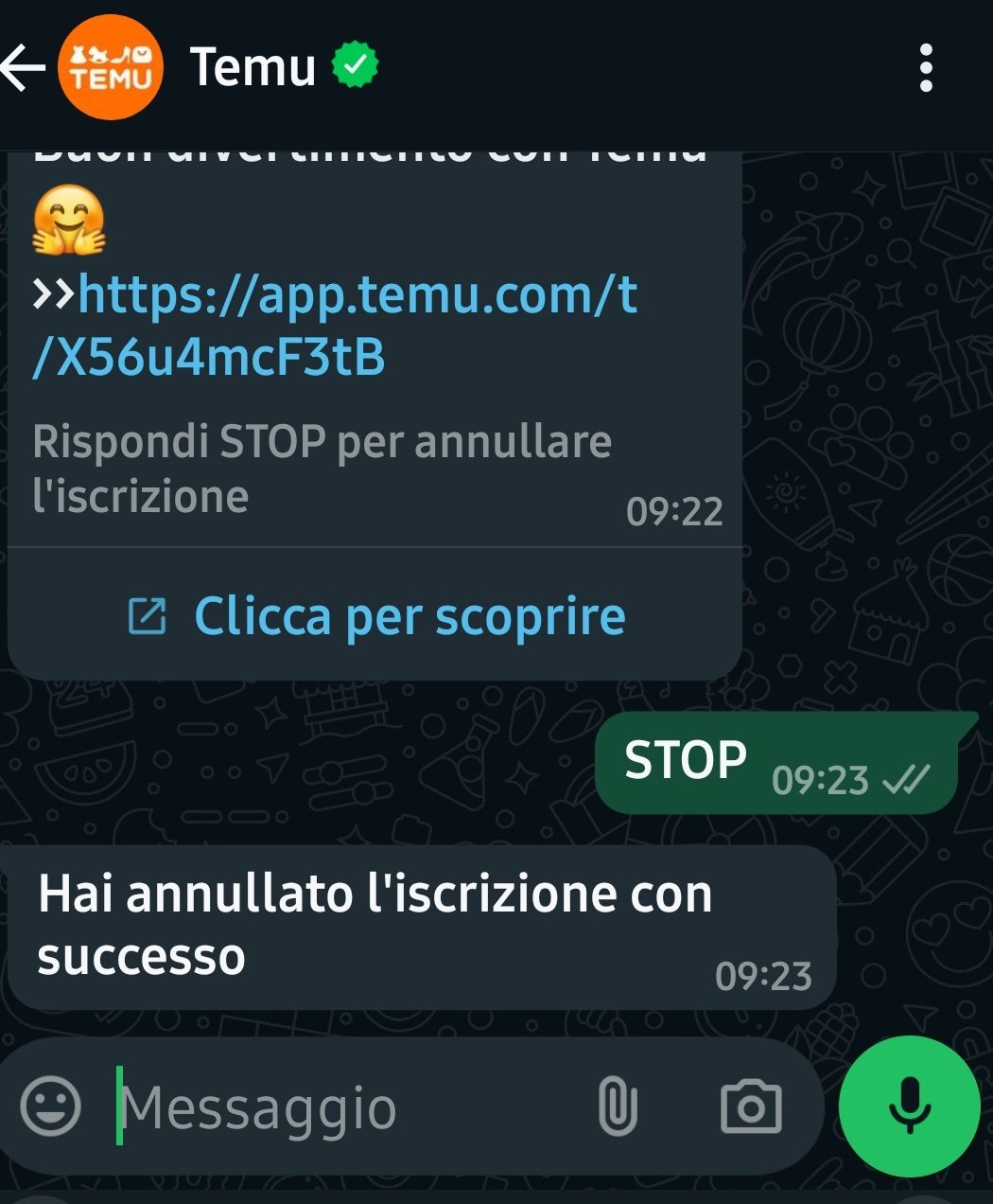 Disattiva Temu WhatsApp2