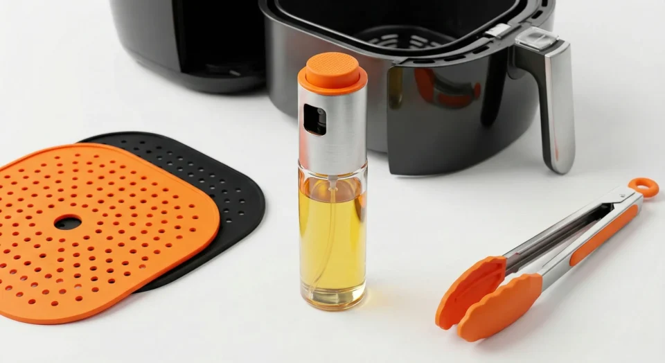 Kit accessori friggitrice ad aria tappetini silicone e spruzzino olio