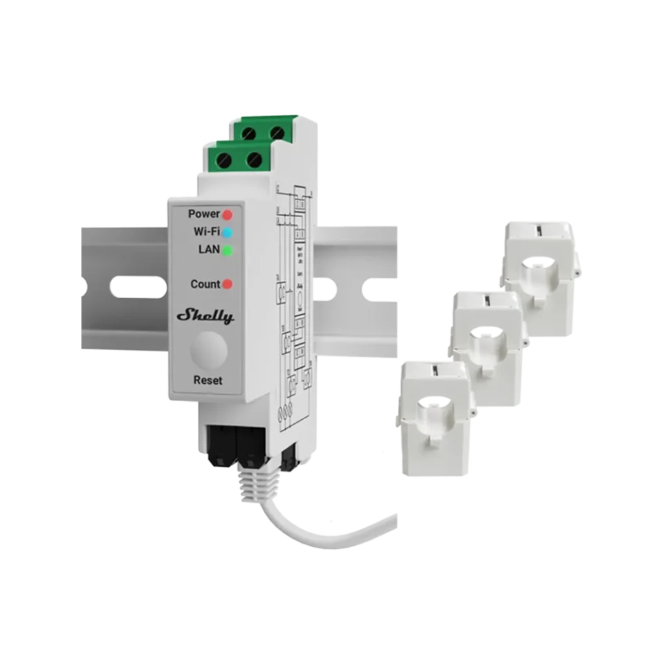 shelly pro 3em monitor energetico pinze amperometriche