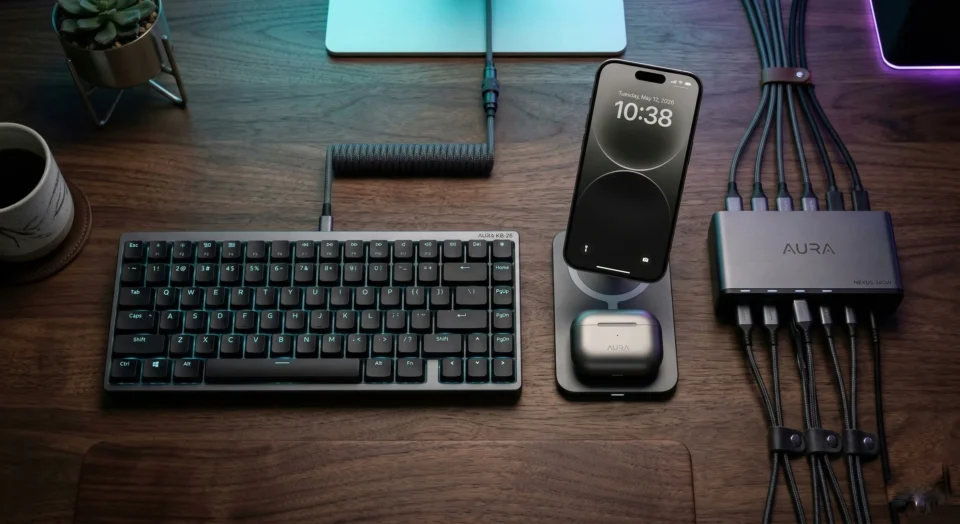 Collezione dei migliori accessori tech 2026 su una scrivania moderna